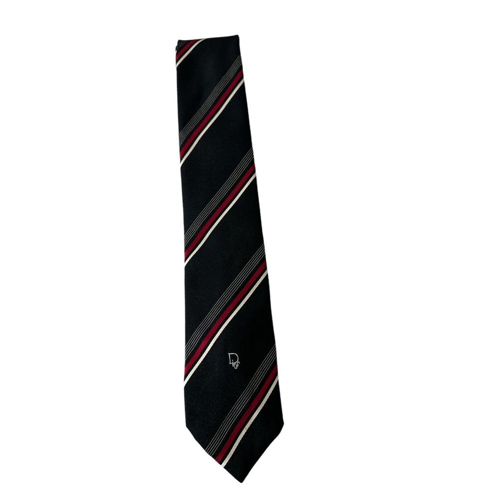 Christian Dior Monsieur Neck Tie Silk Blend Necktie Corpcore Office Money Design - Picture 4 of 8